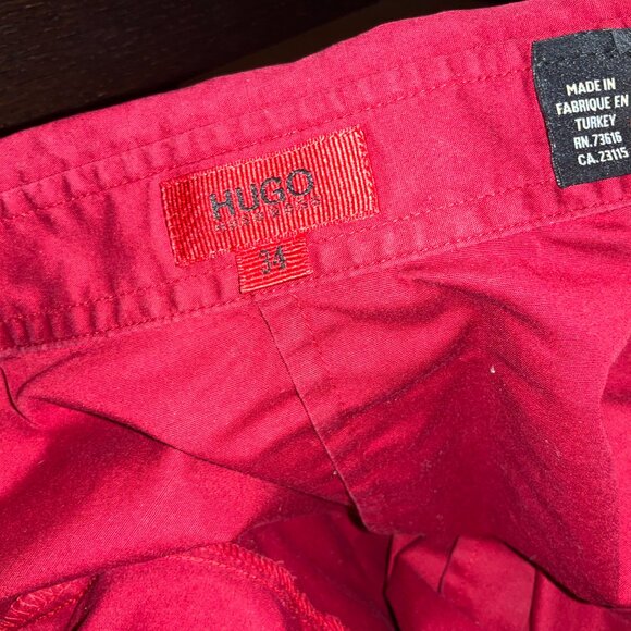 Hugo Boss button front long sleeve red blouse size 34 cotton blend womens - Picture 12 of 14